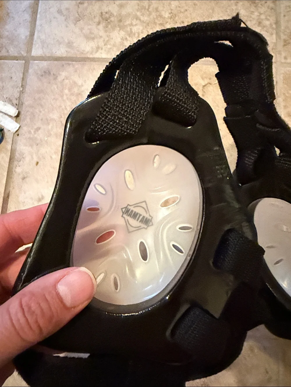 Black and White Youth Headgear for Wrestling and VR Training